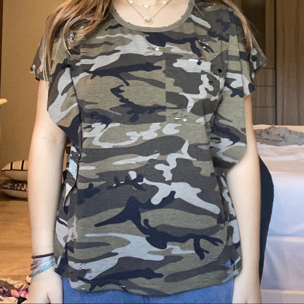 ripped camo tee